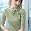 莫代尔五分袖t恤女女装海军风系带纯色中袖韩版女式上衣301866WX216 商品缩略图1