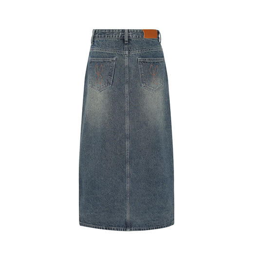 【2件9折】【Petit Bari】复古开叉牛仔裙 商品图3