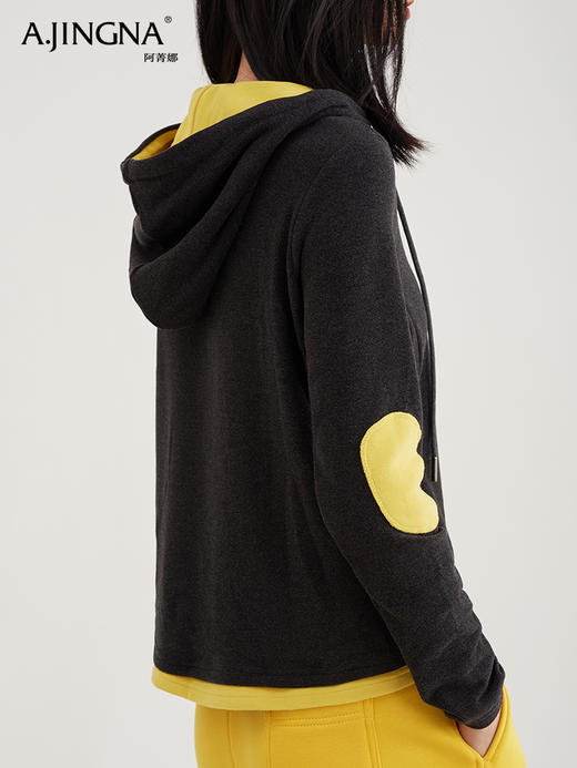 【运动休闲】阿菁娜撞色连帽半拉链连帽卫衣F29D201008 商品图3