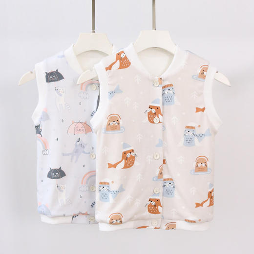 TG-TG03S342秋冬儿童款卡通外套桑蚕丝纯手工无异味学生真丝马甲保暖背心 商品图0