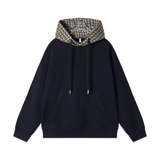 秋冬季新款时尚个性美式街头拼接抽绳连帽卫衣情侣百搭休闲上衣 商品图1