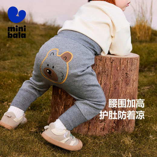 【pp裤】迷你巴拉男女童裤子加绒保暖冬新品高腰长裤 商品图1