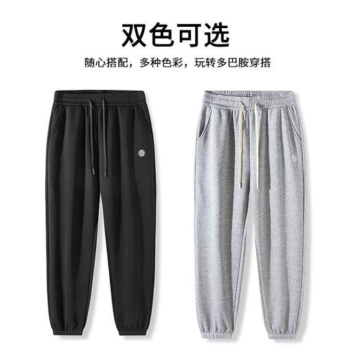【摇粒绒】圣得西美式宽松运动休闲裤男秋冬加绒束脚卫裤 商品图4