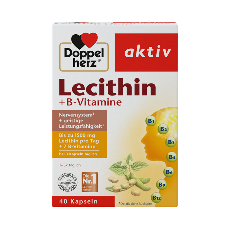 【德国双心】大豆卵磷脂软胶囊40颗粒1-2-4-6盒