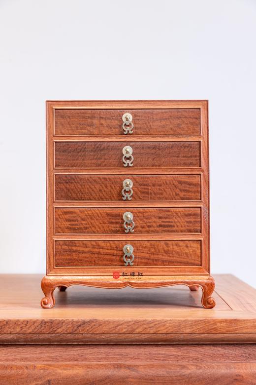 红桥红 家具严选 缅甸花梨（大果紫檀）【缅花五斗茶饼柜 】普洱茶柜 收纳柜 商品图0