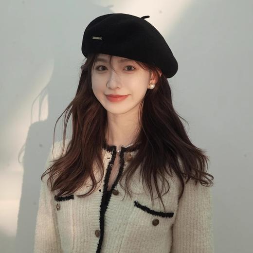 鹿鹿推荐 • 显脸小！秋冬羊毛贝雷帽加厚大头围复古八角蓓蕾帽 商品图2