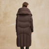 PR004斯尔丽2024年冬季新款高充绒带帽立领简约廓形长款通勤鸭绒羽绒服 商品缩略图1
