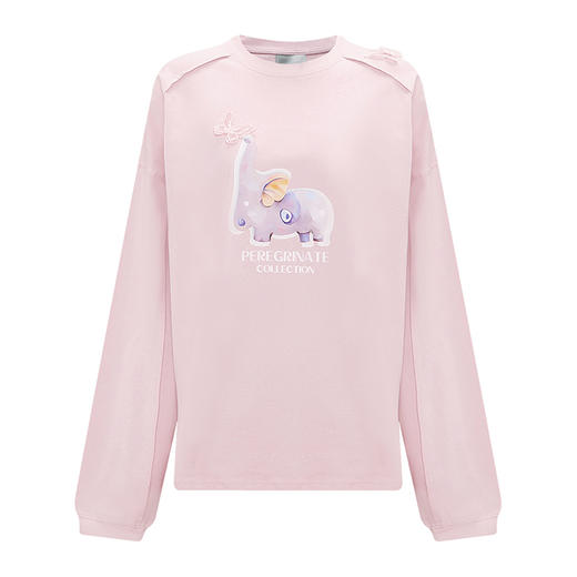 【2件9折】【Petit Bari】小象扑碟长袖印花上衣 商品图1