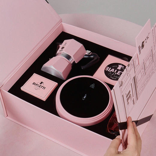 比乐蒂/Bialetti 粉色摩卡壶 手冲咖啡壶双阀意大利进口浓缩咖啡机伴手礼新婚礼物 粉色双阀礼盒 100ml 商品图6