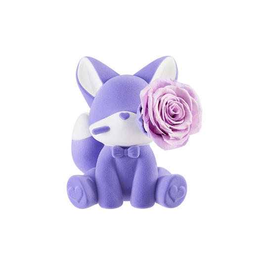 ROSEONLY诺誓 永生玫瑰 公仔系列 可心狐 紫白色 橙白色 送朋友 商品图4