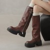 【预售7天】显瘦百搭欧美时尚松糕厚底裤管靴女不过膝高靴新款西部骑士靴MX&mx88660 商品缩略图3