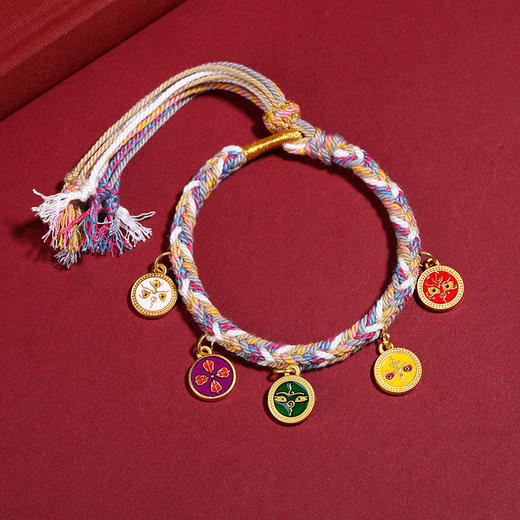 【五路财神！手搓棉绳】藏式五路财神手链扎基拉姆藏式唐卡手编绳情侣龙年本命年手链。ry 商品图6
