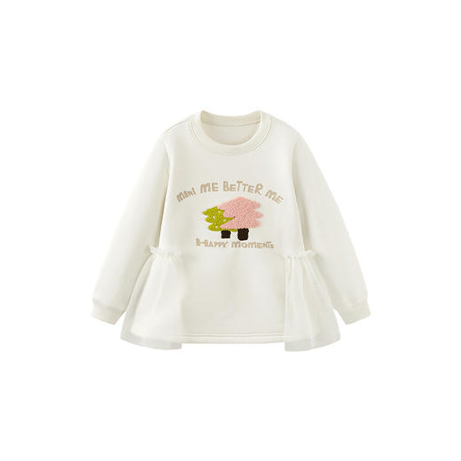 迷你巴拉女童抑菌拼接新品卫衣冬宝宝长袖上衣甜美内搭 商品图4