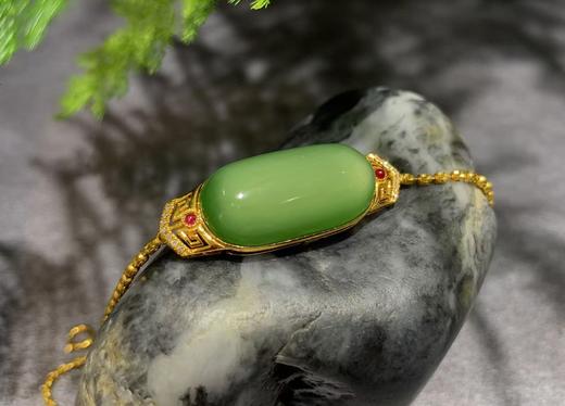 【御珠宫坊】金镶碧玉手链 商品图4