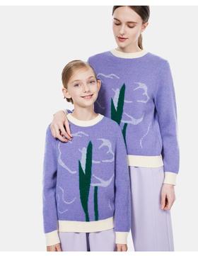 【春上新】【3折】8楼琳麦罗 LYNN&MILO 羊毛绿植提花圆领毛衫  吊牌价：998元  活动价：299元