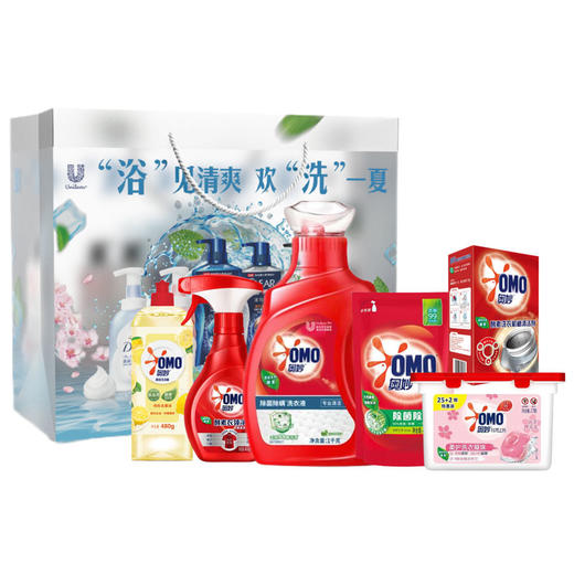 奥妙 清洁大礼包2471g+赠：奥妙除菌除螨洗衣液(袋装)400G（礼袋图案随机） 商品图0
