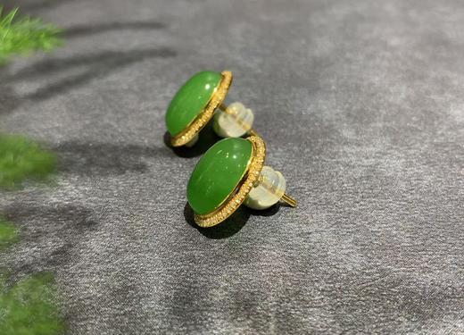 【御珠宫坊】金镶碧玉耳钉 商品图4