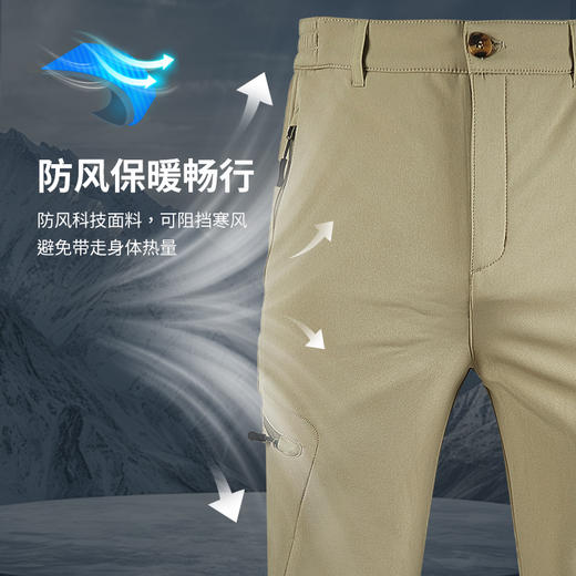 【159到手！】33000ft软壳登山长裤男女款户外秋冬款防风防水保暖安全内里天鹅绒裤 商品图7