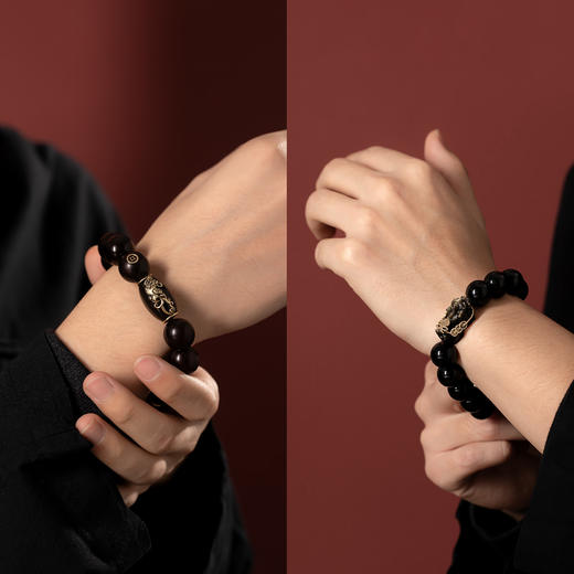 【故宫饰品】貔貅小叶紫檀黑曜石手串文创本命年生日礼物 商品图4