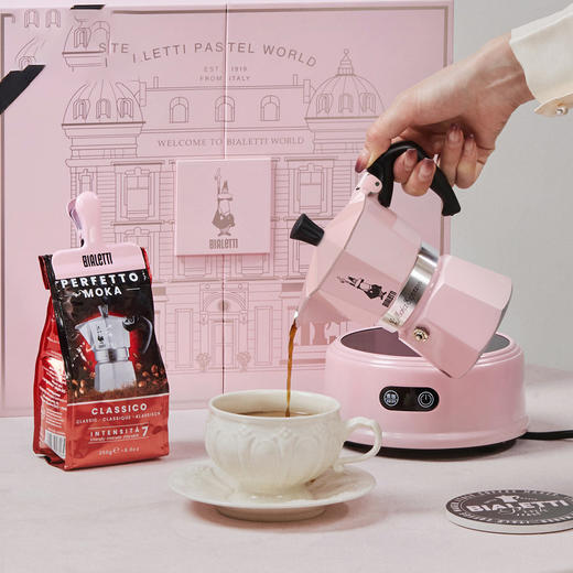 比乐蒂/Bialetti 粉色摩卡壶 手冲咖啡壶双阀意大利进口浓缩咖啡机伴手礼新婚礼物 粉色双阀礼盒 100ml 商品图7