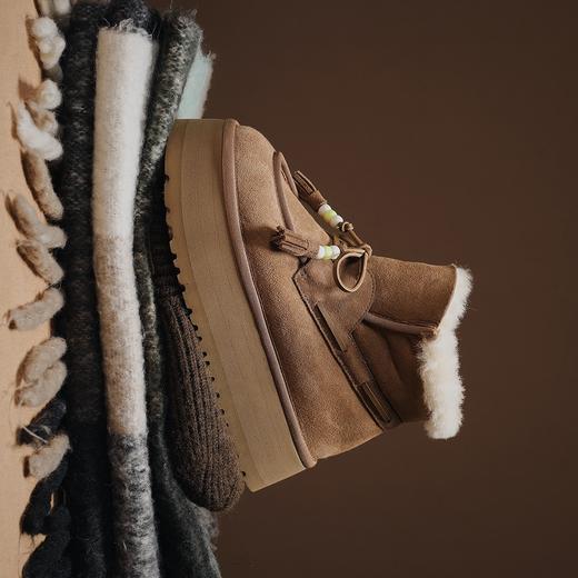 BIUCILI「自在冬季」原创羊毛厚底增高雪地靴加绒保暖女中筒靴子 商品图6