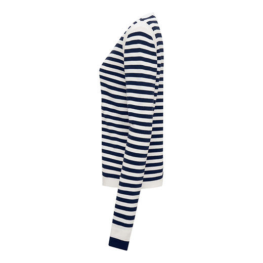 【2件9折】【Petit Bari】撞色条纹针织宽松长袖上衣 商品图2