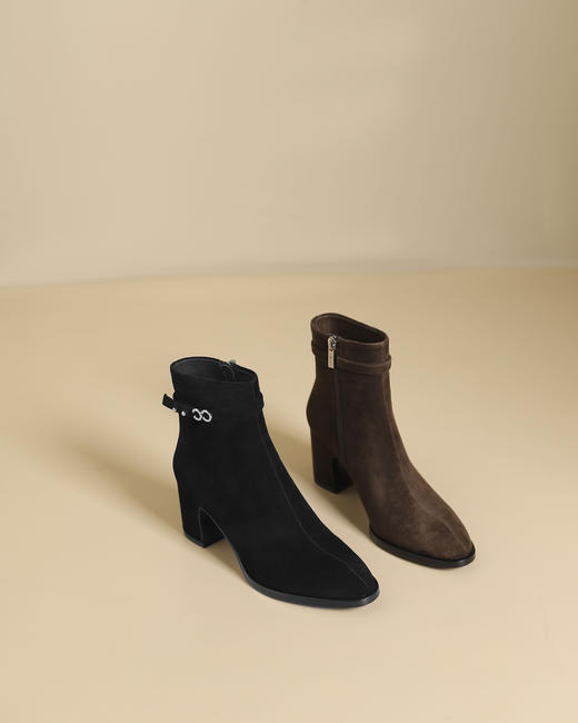 westory2024年秋冬新款优雅风中高跟百搭短靴切尔西S24DS84721 商品图0