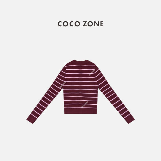 COCO ZONE 慵懒风条纹撞色单排扣休闲针织开衫CC1D2731 商品图1