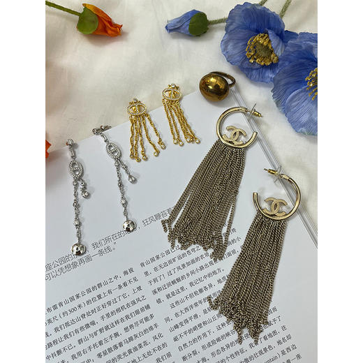 【活动商品，不退不换】可可推荐 耳环合集 D家流苏耳环|猪鼻链耳环|双C流苏耳环|复古金蛋戒指 精致优雅 复古工艺 商品图8