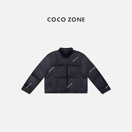 COCO ZONE 冬季90鹅绒水貂毛小立领拉链羽绒服CC2D3297 商品图0