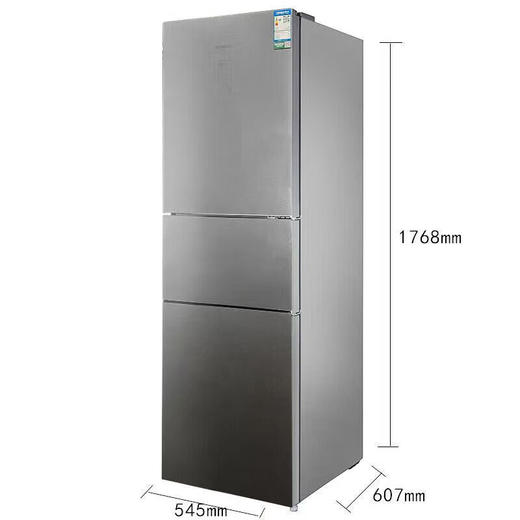 容声221升三门电冰箱家用冷冻冷藏风冷无霜软冷冻出租房小型宿舍节能 221WRB3NYC/灰色/风冷钢玻门 商品图3