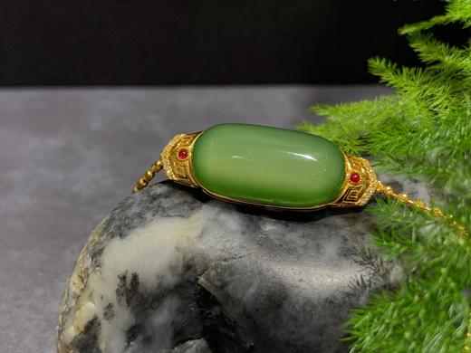 【御珠宫坊】金镶碧玉手链 商品图3