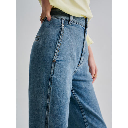 棉仓336619007-香蕉裤2.0立体藏肉显瘦牛仔裤 商品图3