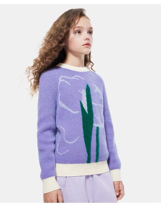 【春上新】【3折】8楼琳麦罗 LYNN&MILO 羊毛绿植提花圆领毛衫  吊牌价：998元  活动价：299元 商品图1