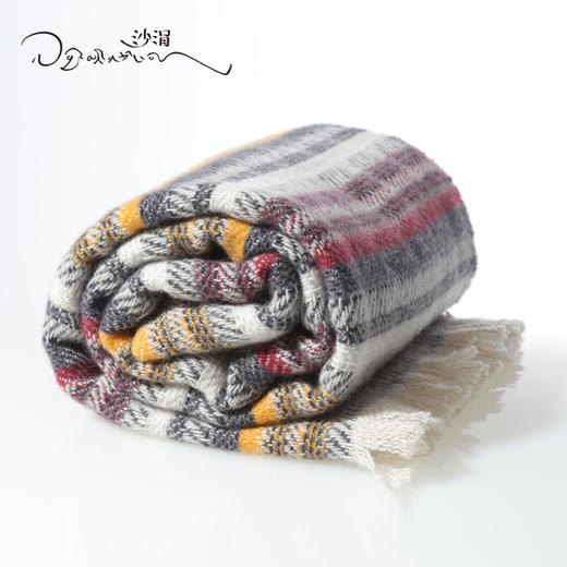 西藏萨迦手工氆氇山羊绒围巾秋冬SJF95P787N 商品图5