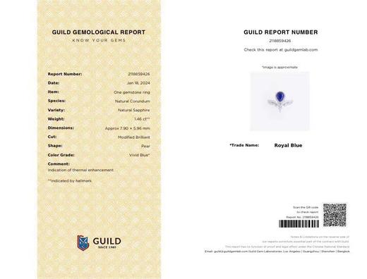 1.46ct刻面蓝宝石戒指 商品图4