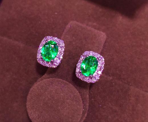 0.6ct刻面祖母绿耳钉 商品图0