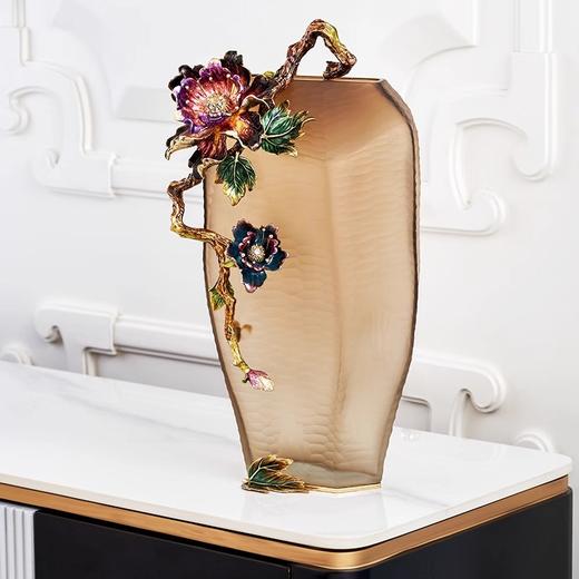 珐琅彩工艺国色天香花瓶豪宅别墅客厅玄关摆件家居饰品罗比罗丹国色天色花瓶【不支持补差，非质量问题不退不换】S 商品图3