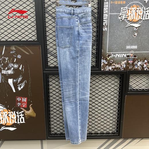 【XL断码】李宁运动牛仔裤2025春季新款时尚潮流系列男子纯棉休闲裤AJQV003【库存有限，如无货将做退款，介意慎拍！】 商品图1