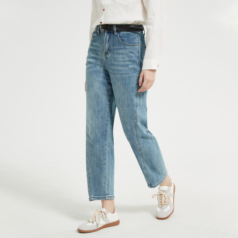 【2件9折】【Petit Bari】不对称牛仔裤