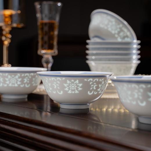 人气餐具 | 富玉陶瓷 青花玲珑满目饭碗 商品图1