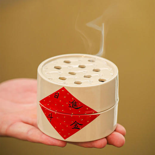 新年书房雅礼 草木灰香炉蒸笼盘香炉日进斗金招财进宝 商品图1