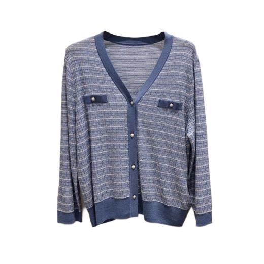 VIVIAN LIU薇薇安刘TR2416305梅春女装新款V领花纱长袖开衫毛衣 商品图4