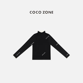 COCO ZONE 设计感小众打底衫撞色领长袖T恤 CC1D2453