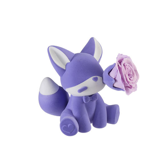 ROSEONLY诺誓 永生玫瑰 公仔系列 可心狐 紫白色 橙白色 送朋友 商品图6