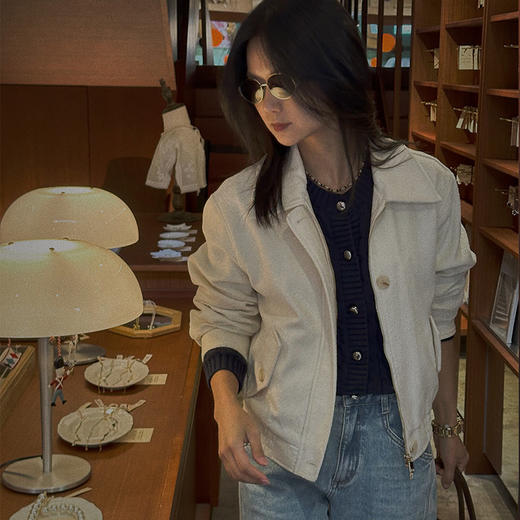 【顺丰包邮】33444秋冬新款韩系气质翻领杏色夹克外套女10062 商品图0