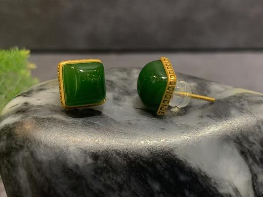 【御珠宫坊】金镶碧玉耳钉 商品图1