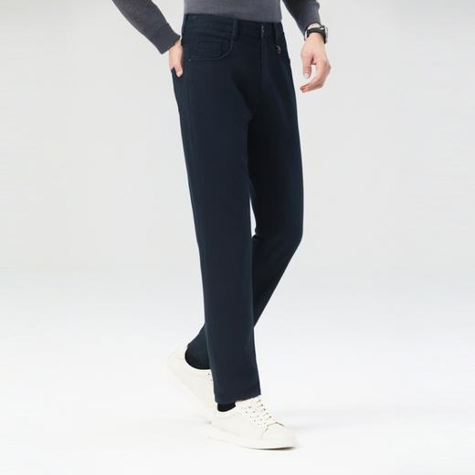 【棉弹舒适】圣得西韩版宽松牛仔裤男秋冬黑色直筒休闲裤 商品图4