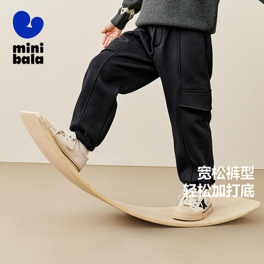 【加绒】迷你巴拉男女童裤子加厚冬新品百搭休闲儿童加厚长裤 商品图1