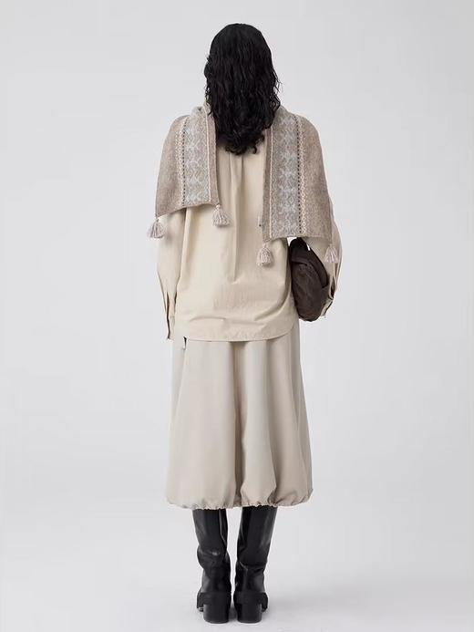 Simple Project/A24250/费尔岛民族图案骆驼绒流苏围巾 商品图3